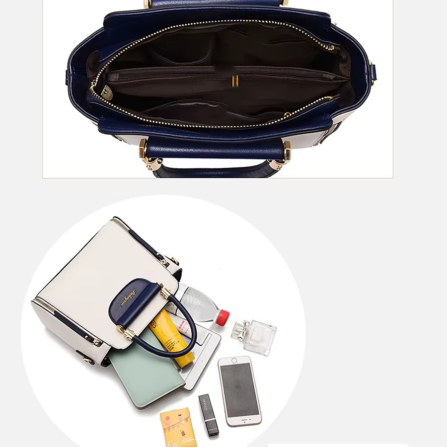 Women'S Bag 2024 New Fashion Women'S Bags Hit Color Hand-Held Bag Europeand the United States All-Match Shoulder Messenger Bag