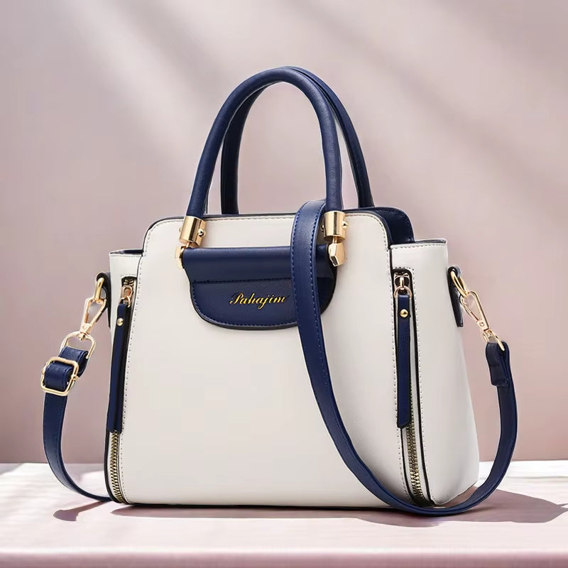 Women'S Bag 2024 New Fashion Women'S Bags Hit Color Hand-Held Bag Europeand the United States All-Match Shoulder Messenger Bag