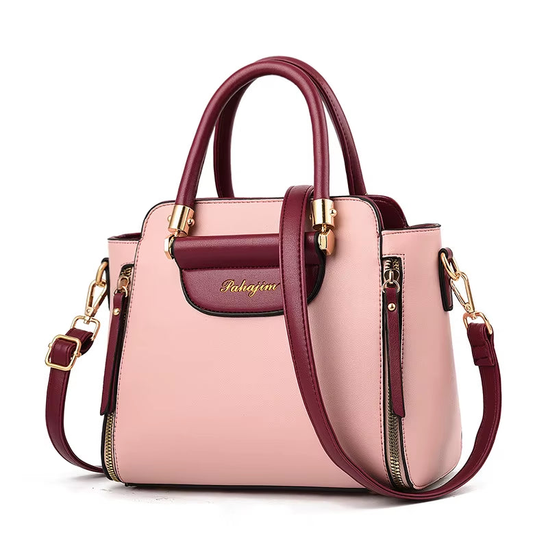 Women'S Bag 2024 New Fashion Women'S Bags Hit Color Hand-Held Bag Europeand the United States All-Match Shoulder Messenger Bag