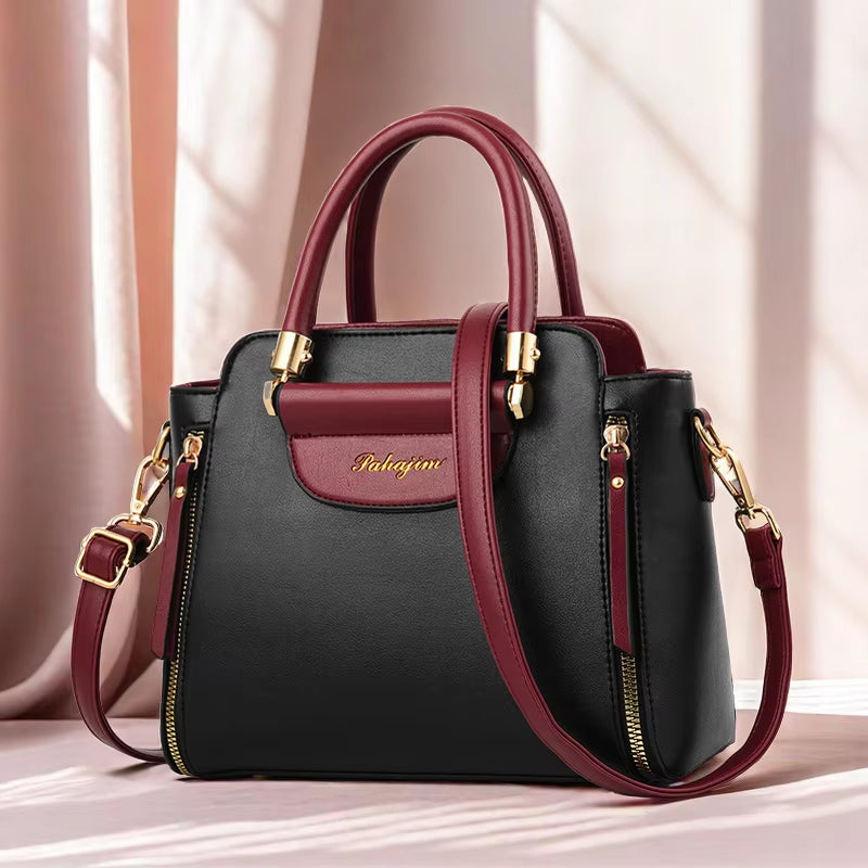 Women'S Bag 2024 New Fashion Women'S Bags Hit Color Hand-Held Bag Europeand the United States All-Match Shoulder Messenger Bag