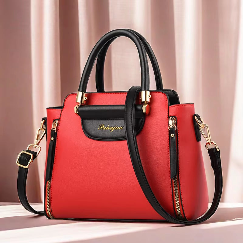 Women'S Bag 2024 New Fashion Women'S Bags Hit Color Hand-Held Bag Europeand the United States All-Match Shoulder Messenger Bag