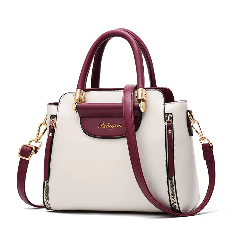 Women'S Bag 2024 New Fashion Women'S Bags Hit Color Hand-Held Bag Europeand the United States All-Match Shoulder Messenger Bag